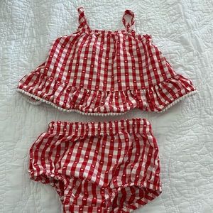 Cat & Jack gingham top and bottom, 12 months